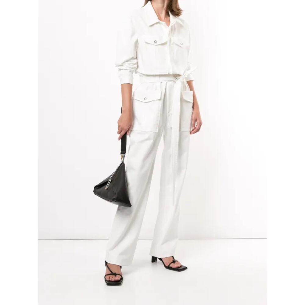 Dion Lee White Utility Tie Belt Jumpsuit